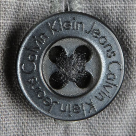 Calvin Klein Jeans* Men's Short Sleeve Button Down Curved Hem Pocket Shirt~Large - Picture 8 of 15